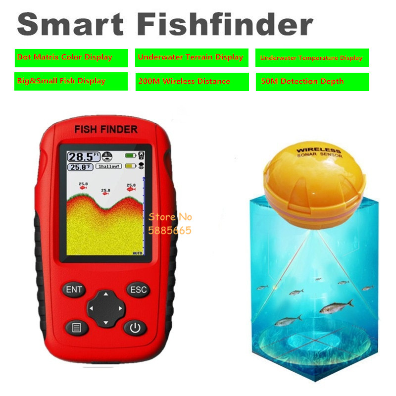 Fishing Boat Depth Finder - 스마트 휴대용 50M 수심 소나 어군탐지기