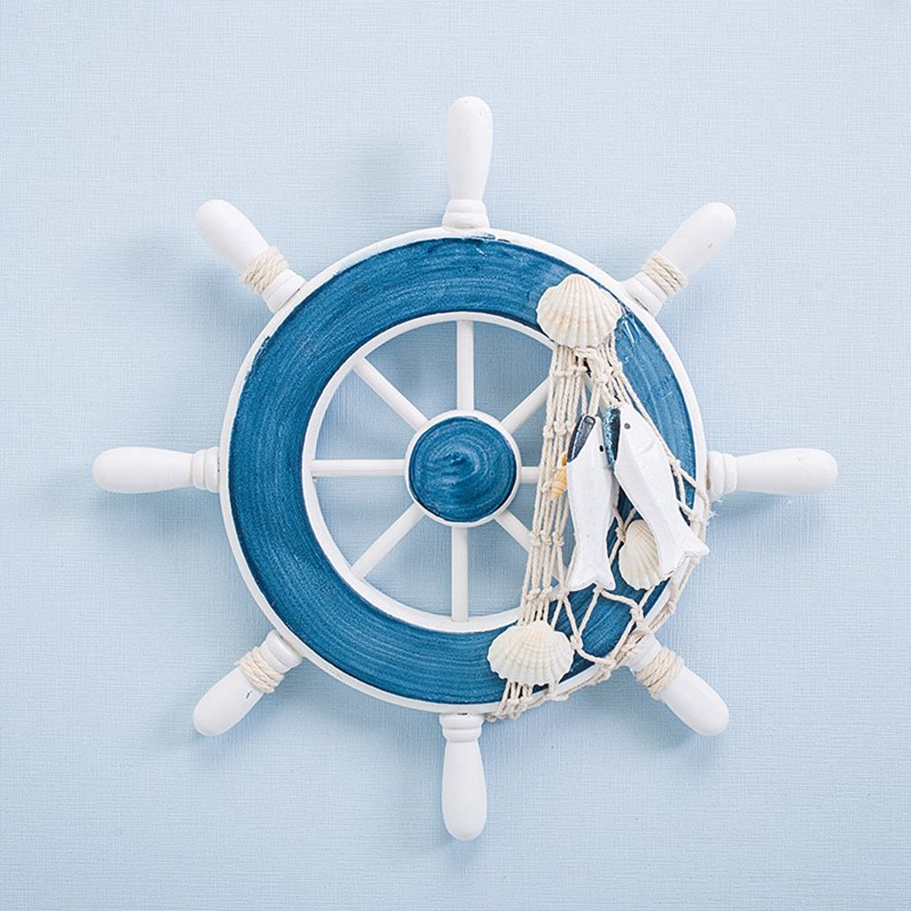Fishing Boat Steering Wheel - 9인치 낚시 그물 홈 데코 공예품