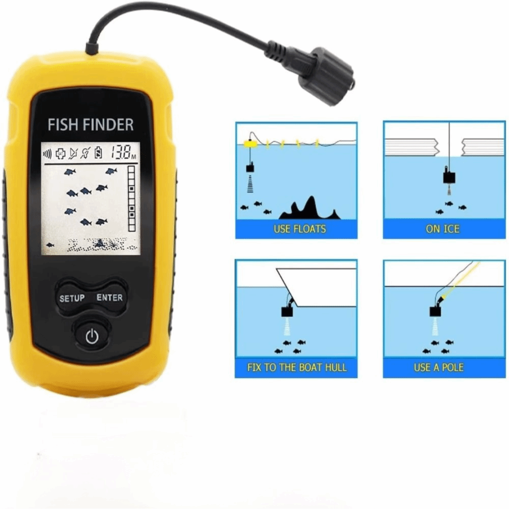 휴대용 어군탐지기 LCD 화면 100M 수심 측정 소나 - Fishing Boat Depth Finder 리뷰 및 가격