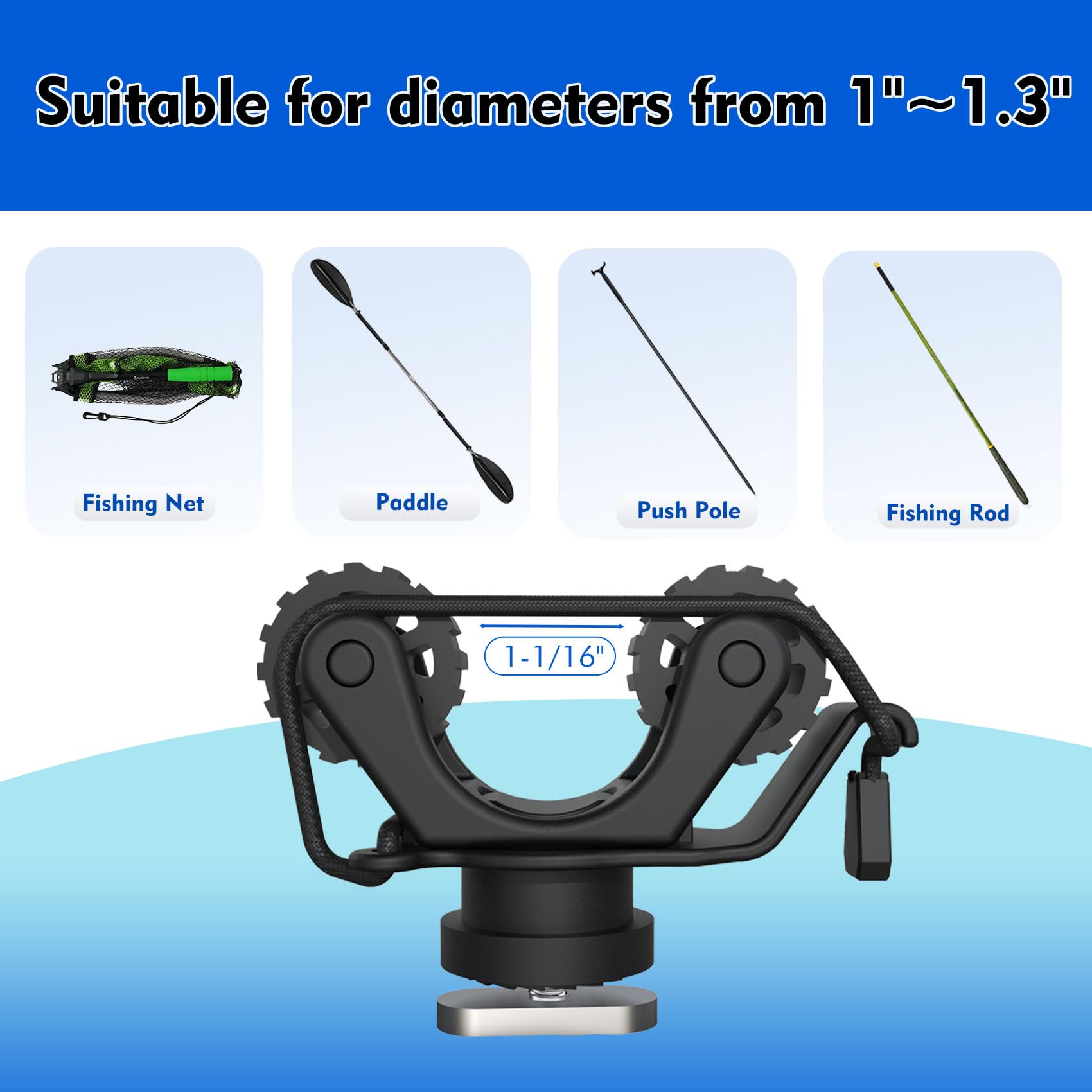 카약 레일 패들 홀더 카약 트랙 마운트 액세서리 표준  - Fishing Boat Steering Wheel 리뷰 및 가격