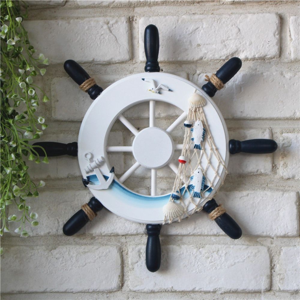 빈티지 해양 장식 공예품 예술 가정용 어망 나무 보트  - Fishing Boat Steering Wheel 리뷰 및 가격