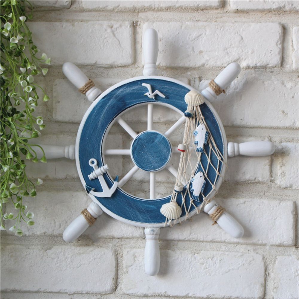 빈티지 해양 장식 공예품 예술 가정용 어망 나무 보트  - Fishing Boat Steering Wheel 리뷰 및 가격