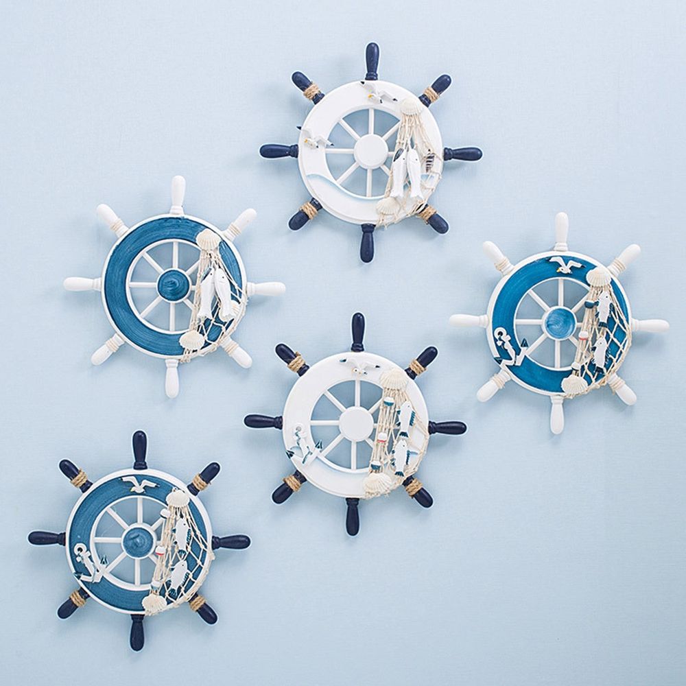 9인치 낚시 그물 홈 데코 공예품 해변 나무 보트 장식 - Fishing Boat Steering Wheel 리뷰 및 가격