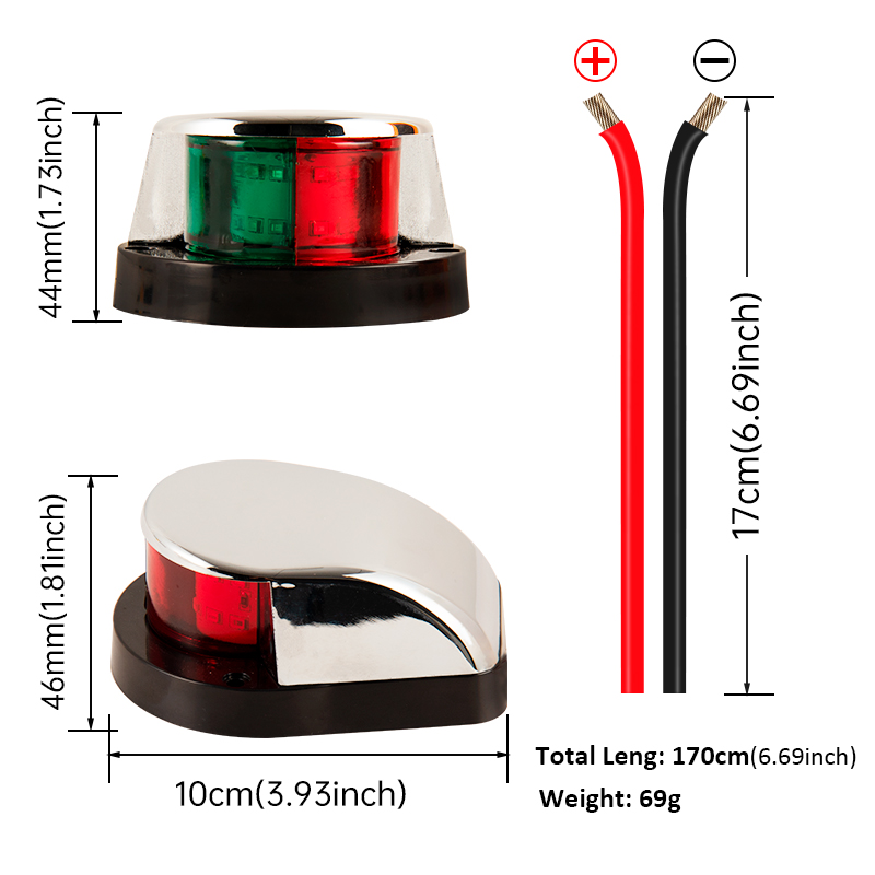 12V LED 해양 항해등 두 개의 빨간색 녹색 흰색  - Fishing Boat Navigation Light 리뷰 및 가격